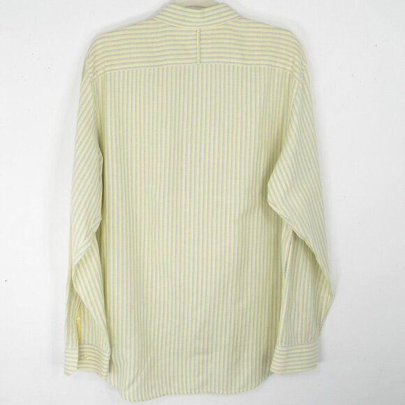 Banana Republic Classic Linen Button Down Long Sleeve Striped Shirt Cream - Picture 4 of 4